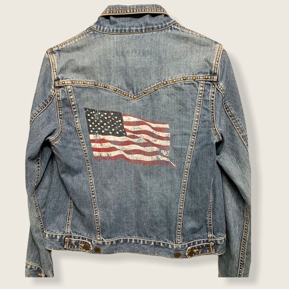 Abercrombie American flag denim Jean jacket